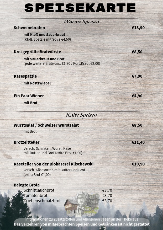Speisekarte